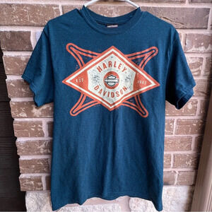Harley Davidson Dark Teal San Benito Texas Shirt Size M